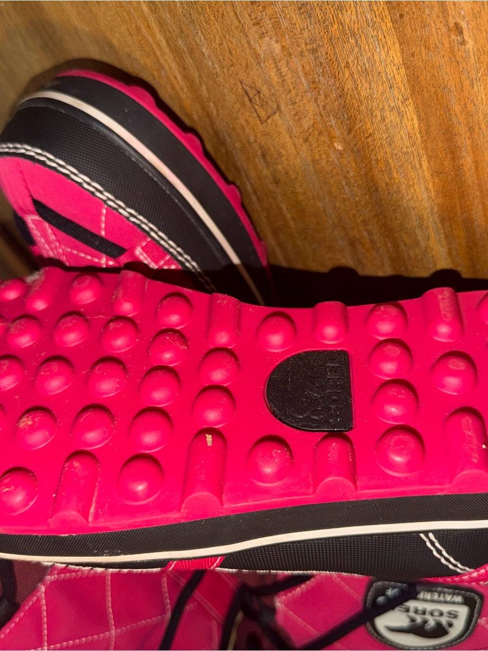 Sorel Women's Bright Pink Lace-Up Winter Boots with Black Trim - Picture 3 of 6